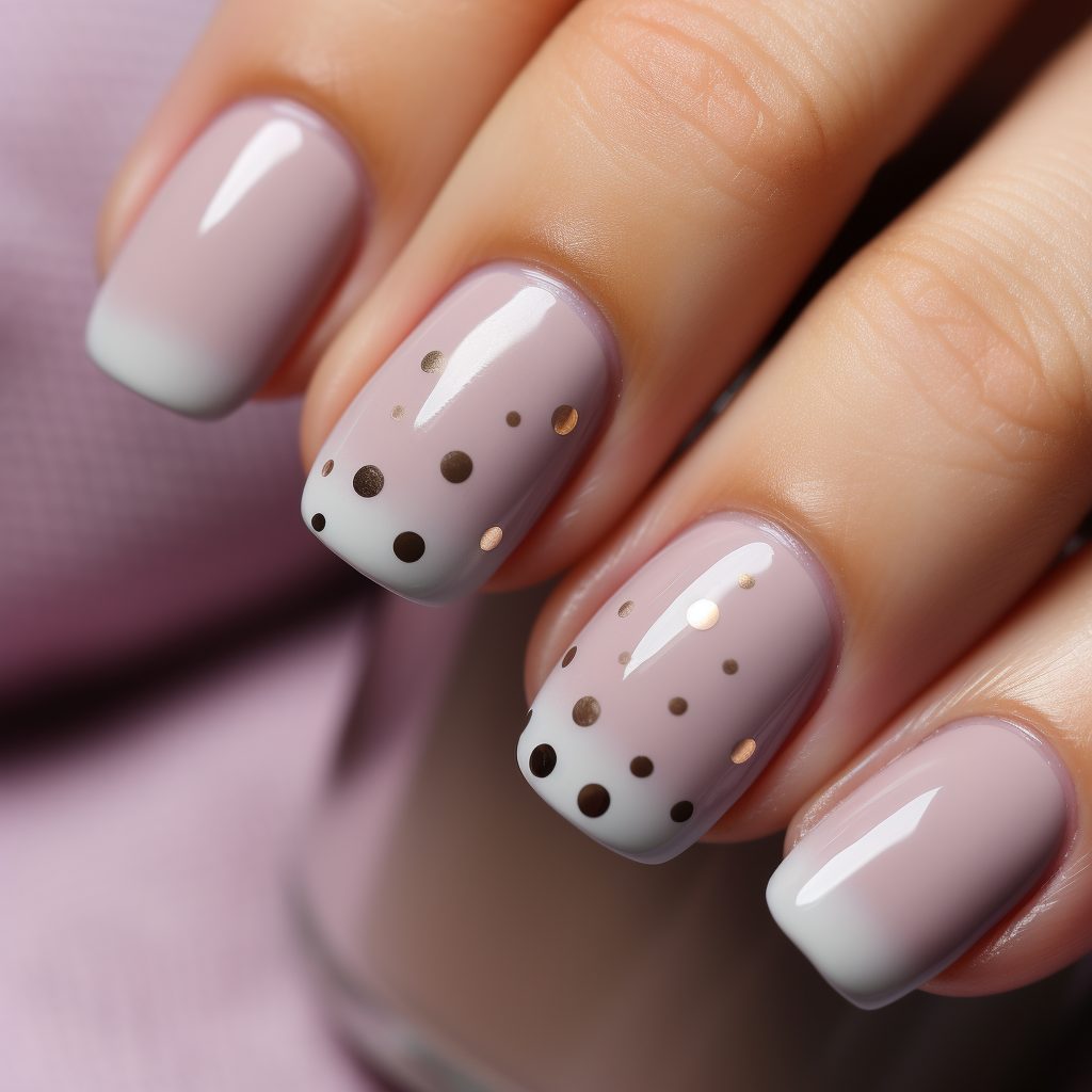 nude manicure with patterns in the form of dots of d 238258bc f078 4a74 a518 0f16bdf1fd77